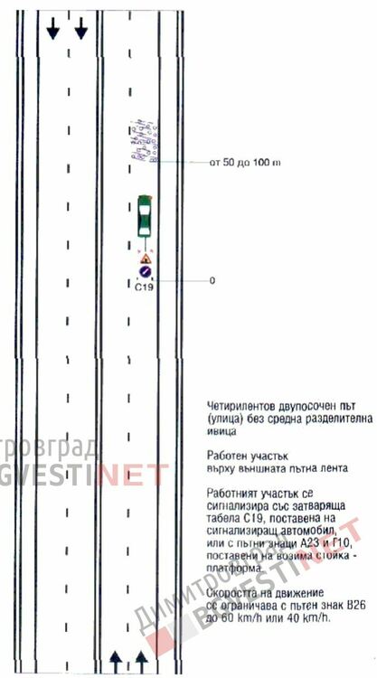 Проблем с трафика в центъра на Димитровград създаде едновременното пребоядисване на 3 поредни пешеходни пътеки