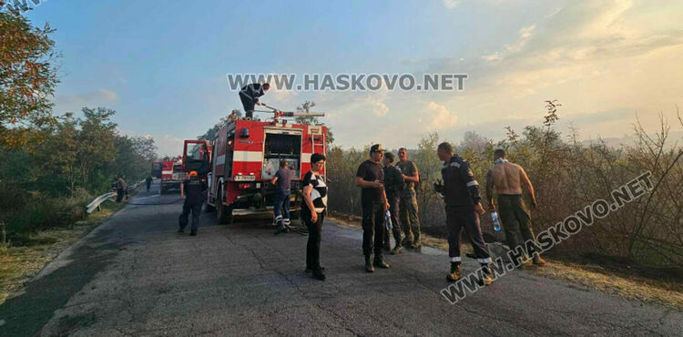 Изгоряха вили и ферма с овце при пожара край Харманли, пострадаха пожарникари