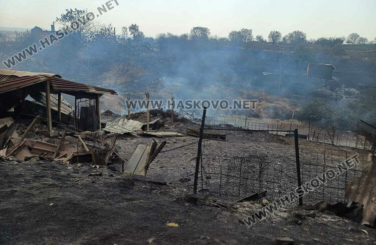 8 вили, ферма с 200 овце и 6 складови конструкции са изгорели при пожара край Харманли