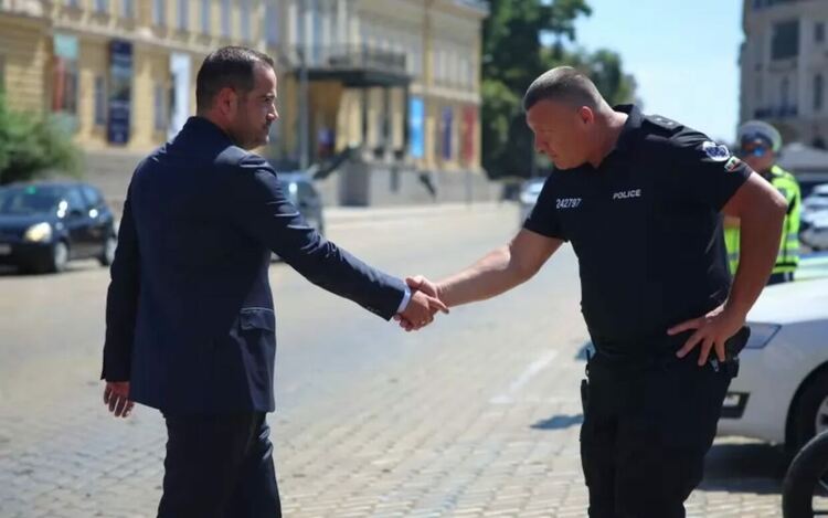 Калин Стоянов на полицейския протест
