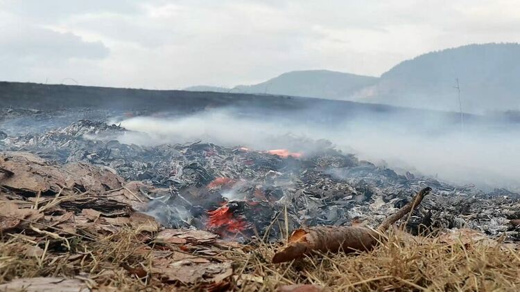 Изгоряха 11 декара суха постеля в землището на с.Ленище
