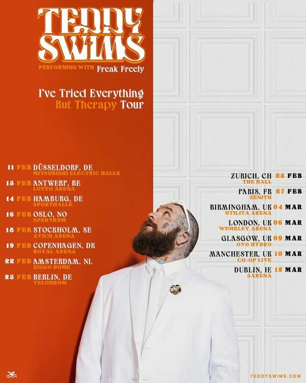 Teddy Swims обяви турне в Европа, което ще се състои през 2025 г.