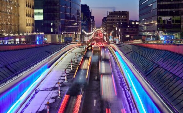 Поглед към булевард „Лоа“ в Брюксел, в близост до сградите на институциите на ЕС