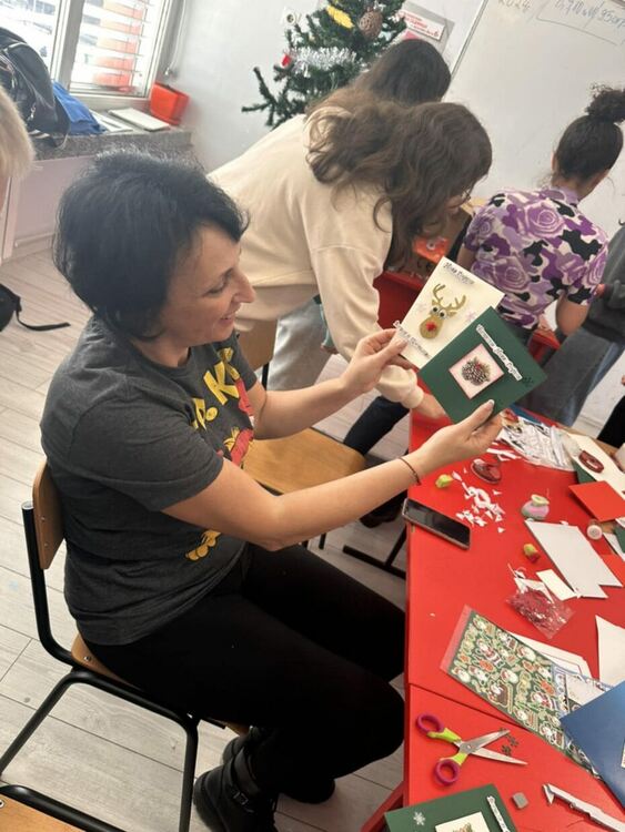 3D картички за славейковци в коледна работилница