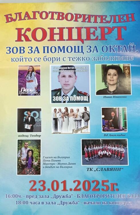 Големият благотворителен концерт в подкрепа на Октай събра 21 000 лева