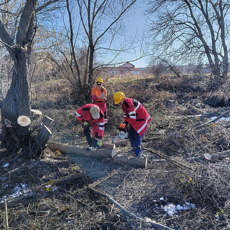 Доброволци чистиха коритото на реката в Книжовник