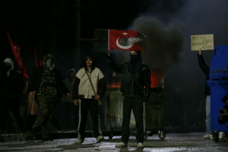 Кадър от протестите в Турция