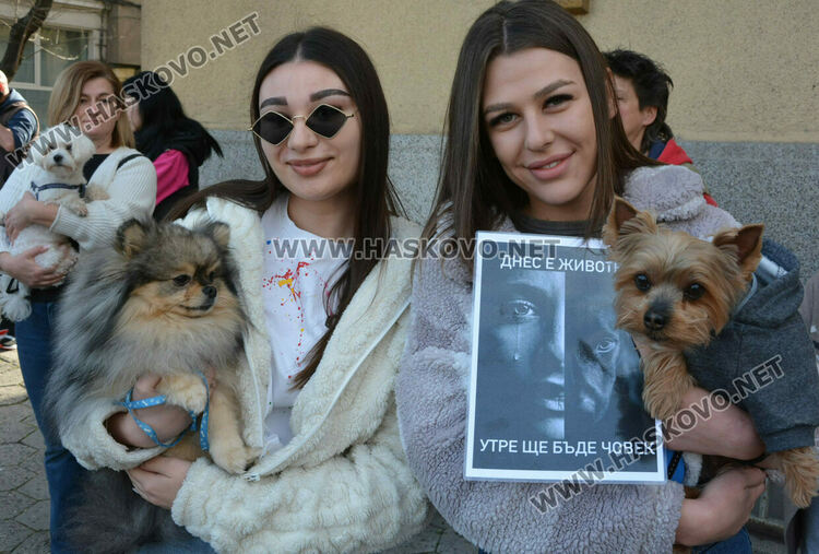 Десетки излязоха на протест в защита на животните в Хасково