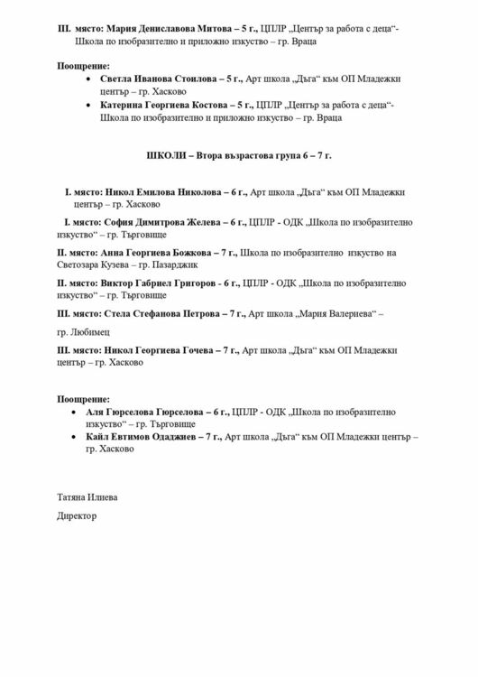Наградиха победителите в националния конкурс за рисунка „Детство вълшебство“ 