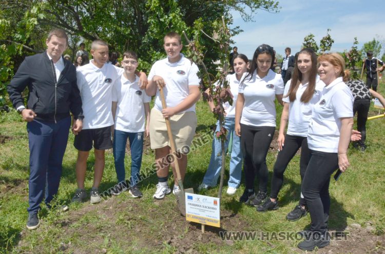 Ученици засадиха 20 нови дръвчета в Хасково в Деня на Европа 