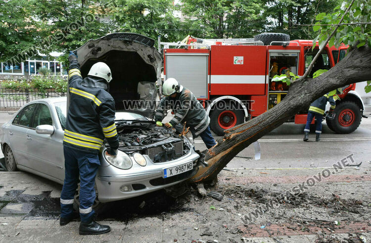 Млада водачка катастрофира на оживена спирка, по чудо няма пострадали