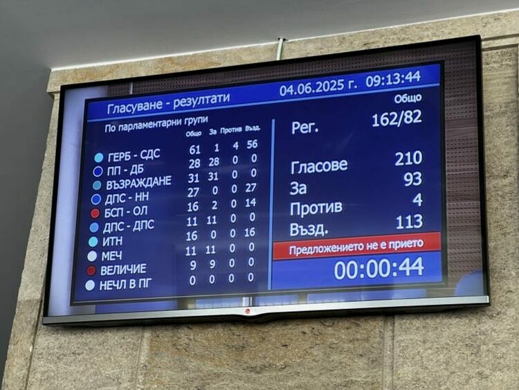 Гласуването в пленарната зала протече така