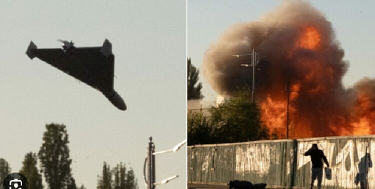 Дрон и взривяване