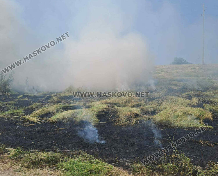 Изгоряха около половин декар сухи треви и храсти