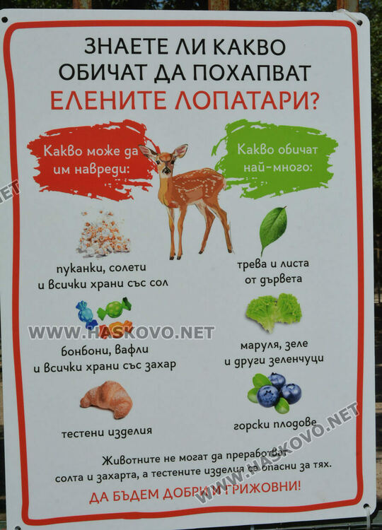 Нови табели в хасковския Зоопарк указват с какво да се хранят животните