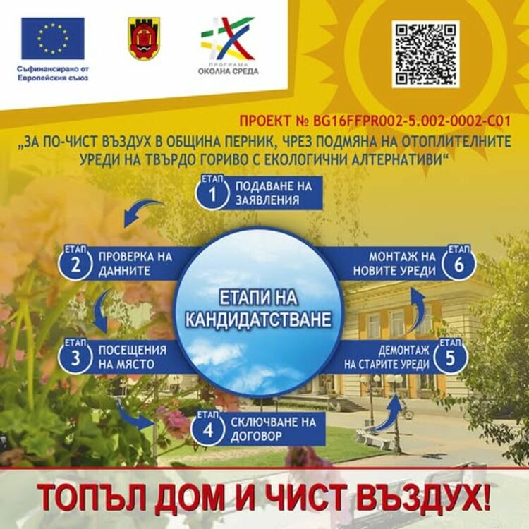 Община Перник стартира информационната кампания по проект „За по-чист въздух в община Перник"