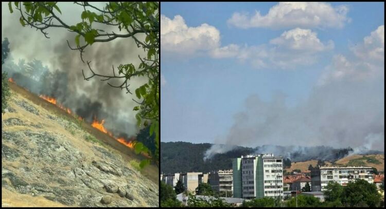 Голям пожар избухна край Карнобат, активираха BG-Alert