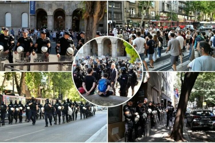 Полицията гони и арестува граждани по блокираните улици в Белград