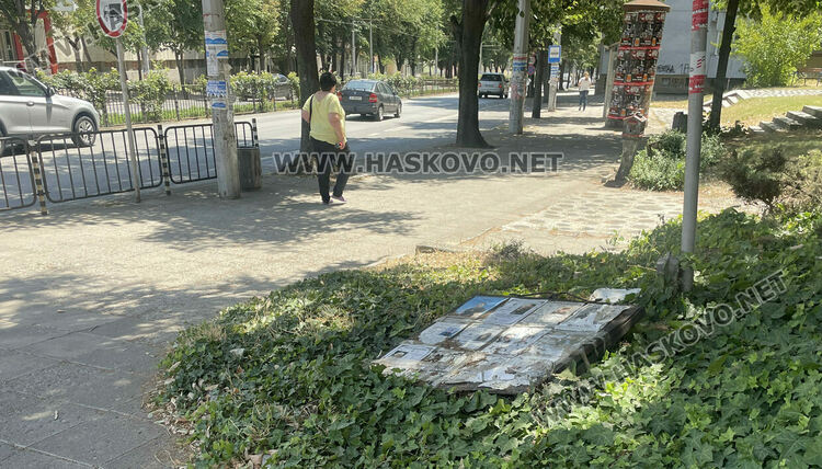 Посегнаха на християнски символ в Хасково, повалиха некролози и омаскариха името на „Левски“