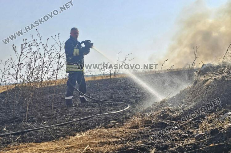 Военни, гранични полицаи, доброволци и верижна техника се включиха в гасенето на пожарите в Хасковско