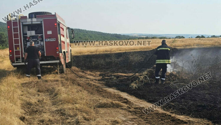Военни, гранични полицаи, доброволци и верижна техника се включиха в гасенето на пожарите в Хасковско