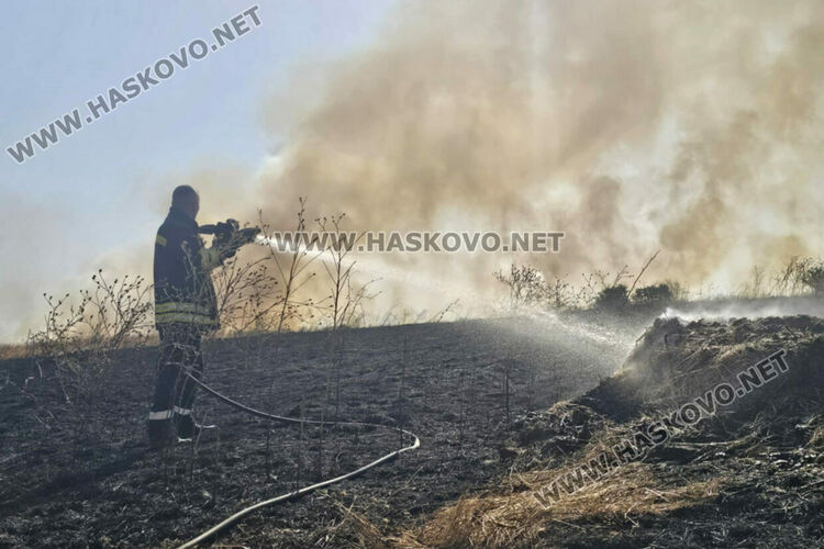 Военни, гранични полицаи, доброволци и верижна техника се включиха в гасенето на пожарите в Хасковско