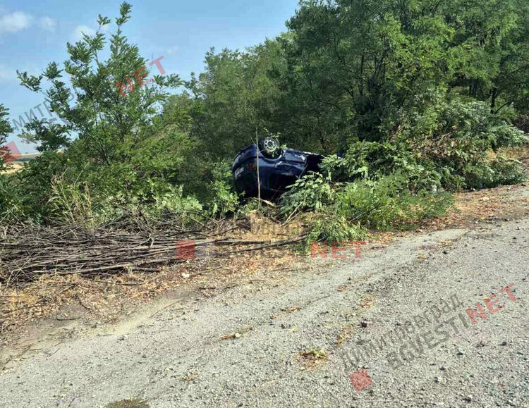 Автомобил изхвърча от пътя и се обърна по таван край Димитровград заради сърна