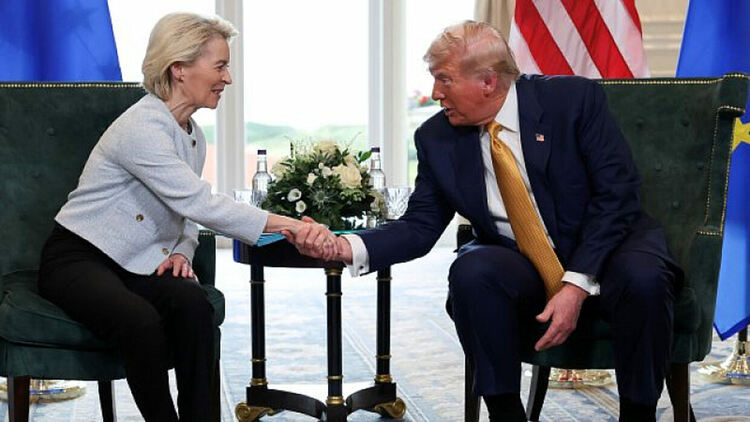 Урсула фон дер Лайен и Доналд Тръмп