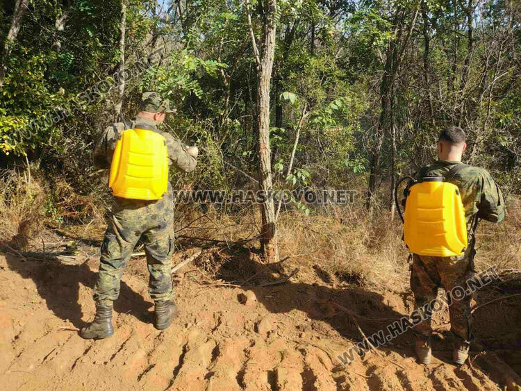 Продължава гасенето на пожара в Сакар, обхванал 13 000 дка