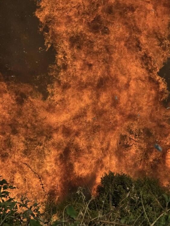 Пожарът край Горнослав се разраства, затвориха пътя към Орешец и Добростан