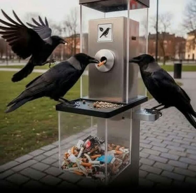 Врани в Швеция започнаха да почистват градовете от фасове и да получават лакомства за това