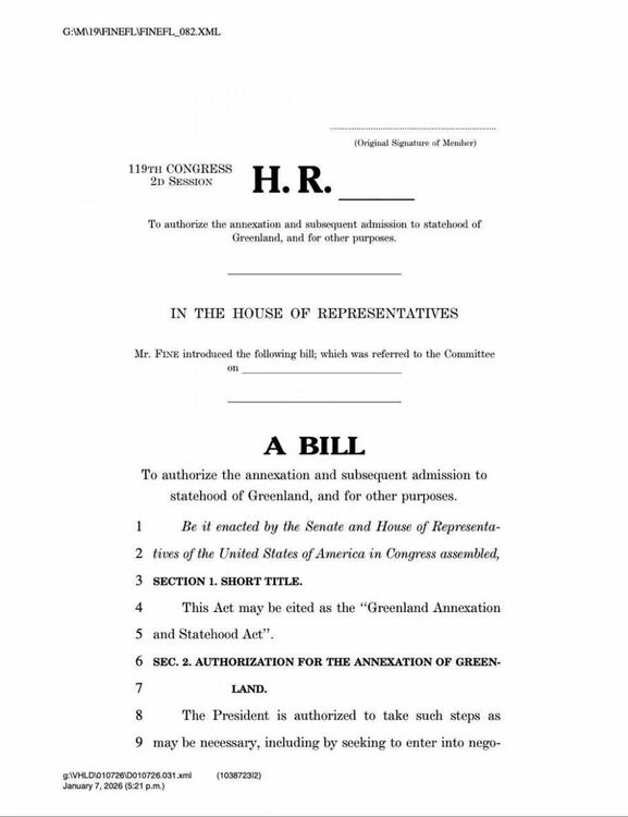 Конгресмен внесе закон за анексиране на Гренландия