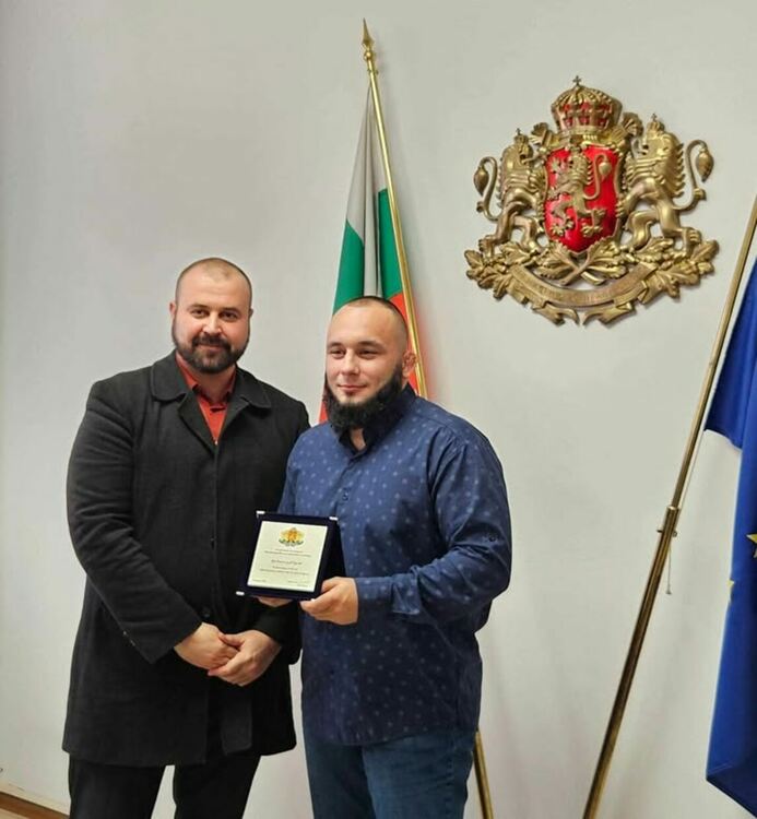 Радослав Русев от Хасково беше награден с почетен плакет за отличното си представяне на Европейското първенство по кудо 