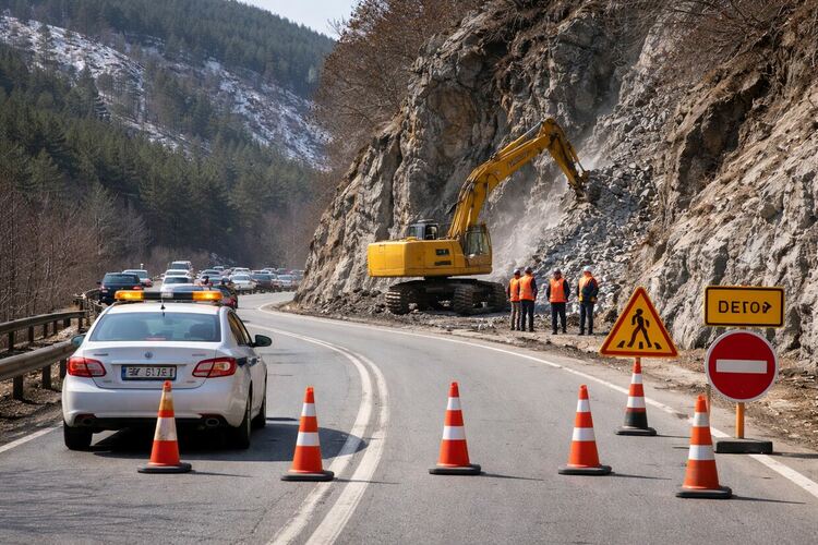 Временно спират движението по пътя Асеновград &ndash; Смолян за обрушване на скатове