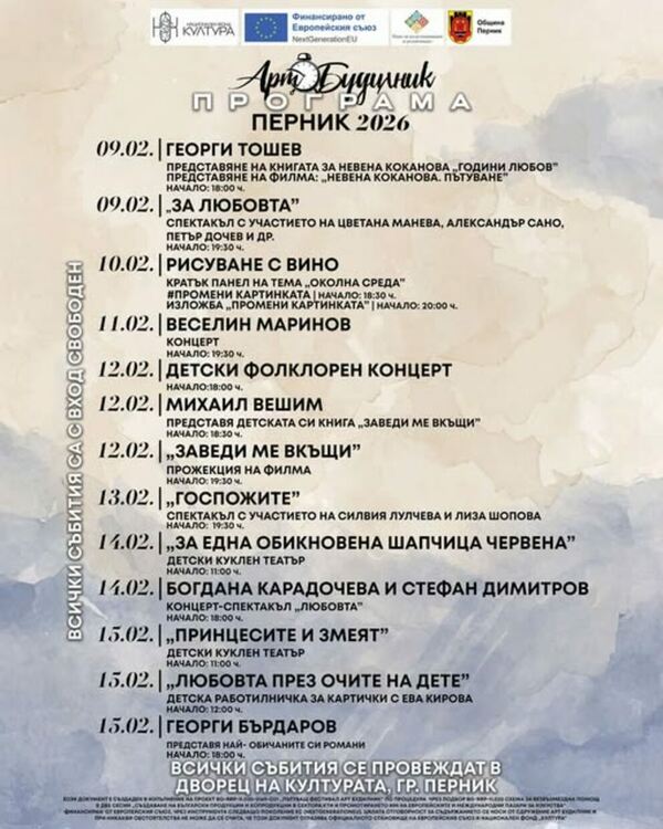 Дворецът на културата в Перник приема Арт Будилник!