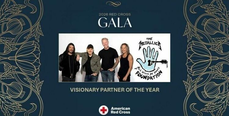 Metallica ще бъдат отличени на галавечерта на Американския Червен кръст на 21 март