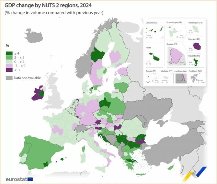 Както се вижда, има огромни разлики в икономическото развитие на регионите в ЕС.