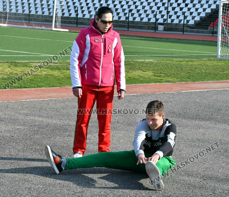 Стилиян и националният треньор Димитрия Халилямова