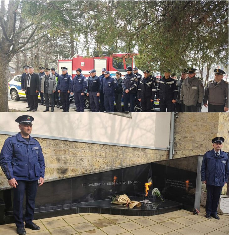 Полицаи и пожарникари в Кърджали се включиха в инициативата на ИНТЕРПОЛ за почит към паметта на загиналите служители на реда