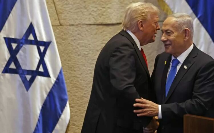 Доналд Тръмп с израелския премиер Нетаняху.