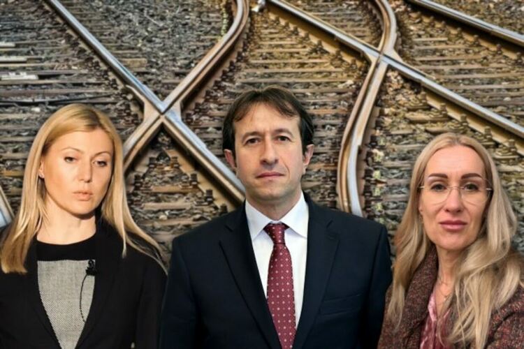 Служебният министър на транспорта Корман Исмаилов и двете спорещи страни - Нели Андреева (вляво) и Мария Генова Колаж: Mediapool