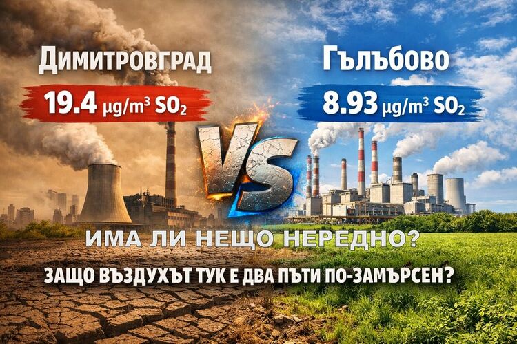 Парадоксът &bdquo;Димитровград &ndash; Гълъбово&ldquo;: защо замърсяването със серен диоксид е по-голямо там, където мощностите са по-малки?