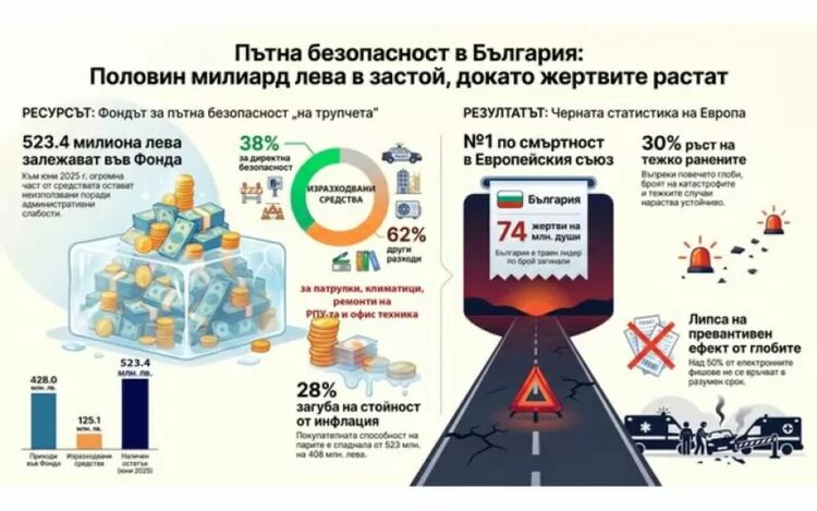 С тази нагледна картинка, Сметната палата показва пълната неадекватност на МВР по линия на пътната безопасност
