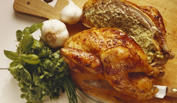 Пиле със зелен лук
