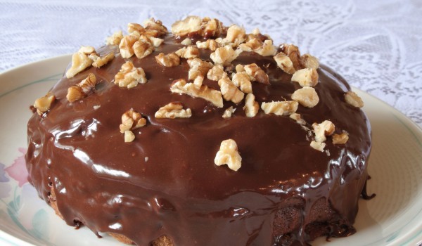 Руска ретро торта със сметана и какаова глазура